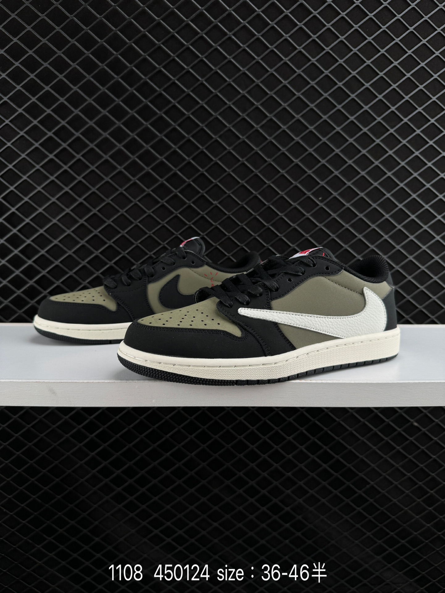 fragment design x Travis Scott x Nike Air Jordan 1 Low OG SP”Black/Green Toe“